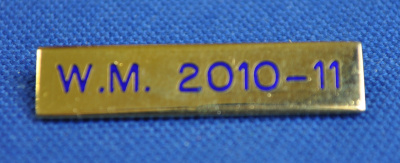 Breast Jewel Middle Date Bar 'WM 2010-11 - Engraved